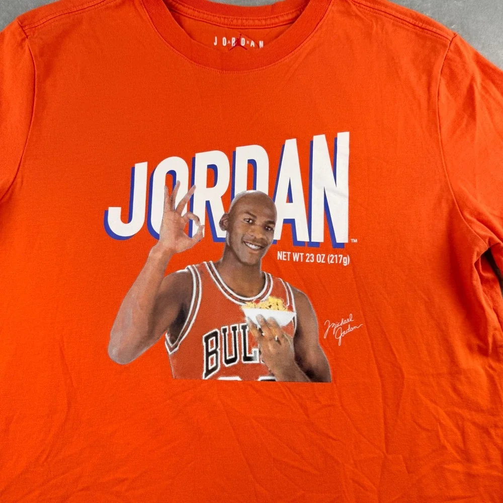 Jordan Men's Michael Jordan Wheaties Cereal Graphic T-Shirt Orange Medium
